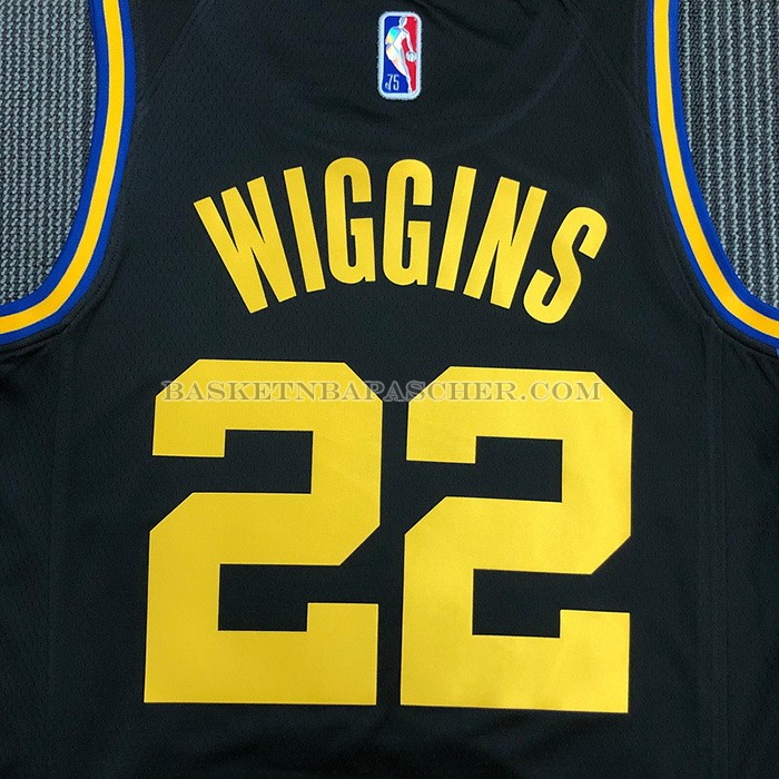 Maillot Golden State Warriors Andrew Wiggins NO 22 Ville 2021-22 Noir